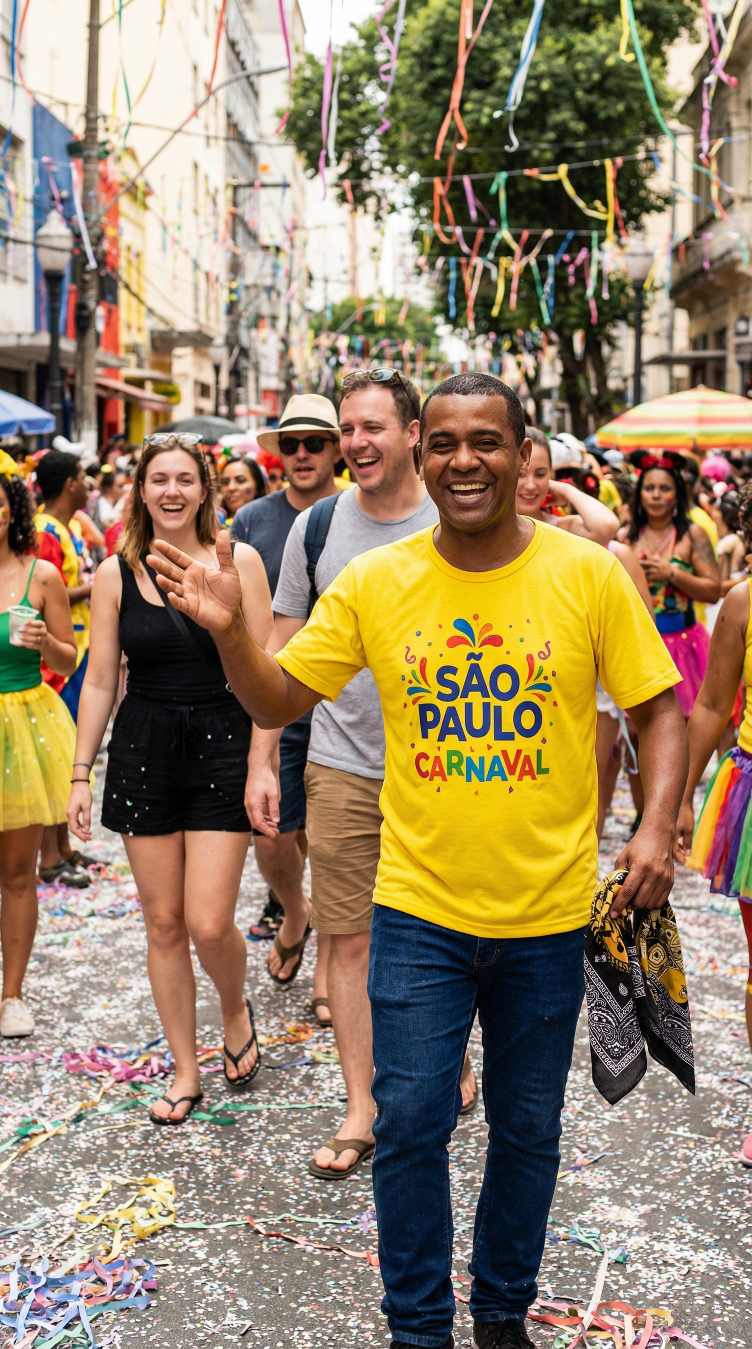 Carnival Guide with International Tourists
